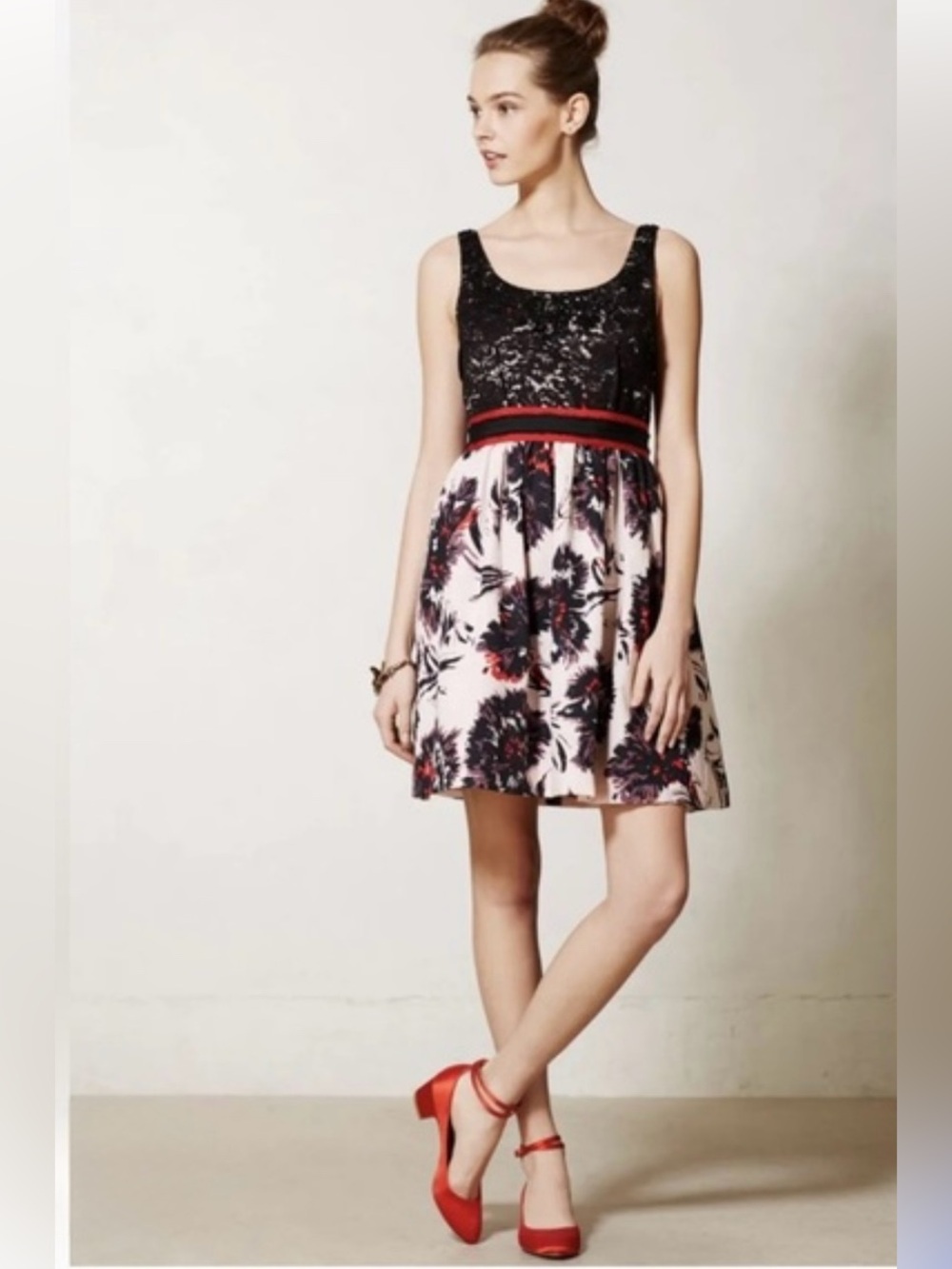 Anthropologie Peter Som x In Kind Brushstroke Blossoms Dress
